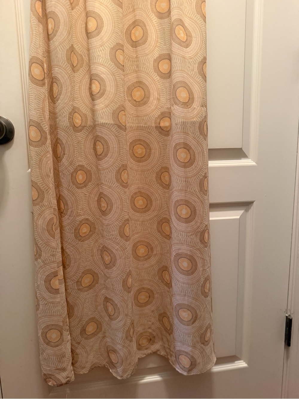 Forever 21 Neutral Beige V-Neck Puff Sleeve Boho Maxi Dress - Picture 6 of 13
